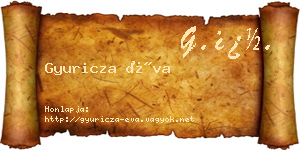 Gyuricza Éva névjegykártya
