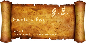 Gyuricza Éva névjegykártya
